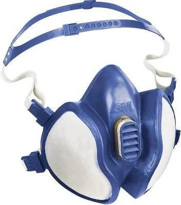 3M Halbmaske 4277 mit integrierten Filtern - Halbmaske für Industrieanwendungen, wartungsfrei und mit hohem Tragekomfort, schützt vor organischen Lösemitteln und giftigen Stäuben.