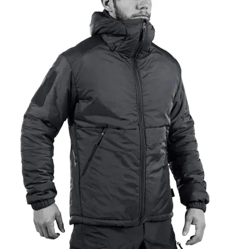 UF Pro Taktische Jacke Delta Compac Tactical - Schwarz, Größe 3XL - Praktische Jacke mit isolierter Kapuze und abnehmbarem Hood/Harness System. Ideal für Outdoor-Aktivitäten: winddicht, wasserabweisend und ultraleicht für optimalen Tragekomfort.