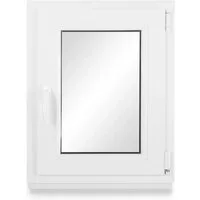 Neruli Kellerfenster Kunststoff Weiß Dreh-Kipp 80x85 cm BxH DIN Rechts 2 -Fach Glas Dichtung Schwarz