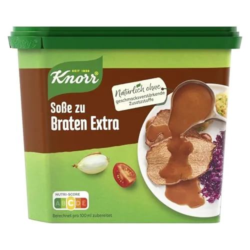 Knorr Soße zu Braten - Extra leckere dunkle Soße für 25 Portionen - Bratensaucen mit kräftigem Geschmack, ideal für Rinder- und Schweinebraten. Ohne Geschmacksverstärker und Konservierungsstoffe, perfekt für eigene Soßenkreationen.