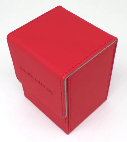 Docsmagic.de Premium Magnetic Flip Box (80) Red + Deck Divider - MTG PKM YGO - K