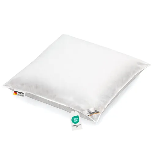 Kopfkissen 80x80 für Allergiker mit Baumwollbezug - Kissen für Allergiker, waschbar bei 60°C, mit 100% Baumwollbezug und klimaregulierender Füllung für optimalen Schlafkomfort.