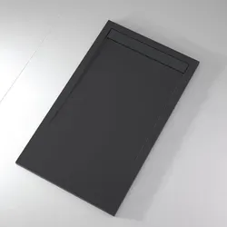 Mirlo Mineralguss Duschwanne Extra Flach Clever Anthrazit 70x210cm - Die CLEVER Duschwanne überzeugt durch ihre extra flache Bauweise und rutschhemmende Oberfläche. Ideal für moderne Badezimmer, hergestellt aus hochwertigen Materialien mit geprüfter Qualität für langlebigen Einsatz.