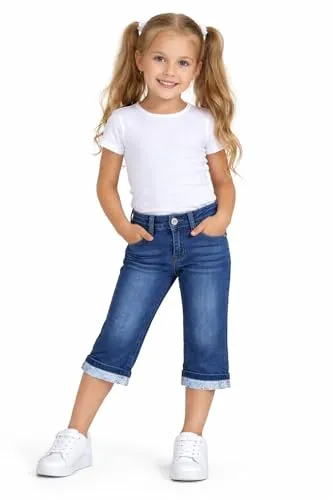 Girls Fashion Capri Stretch Jeans Hose Kinder Sommerhose Gr. 104 M516.4 - Bequeme Mädchen Capri Jeans in Größe 104, ideal für warme Sommertage. Flexibles Stretchmaterial sorgt für perfekten Sitz und Bewegungsfreiheit.