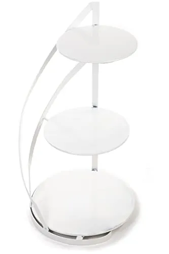 HowHomely Etagere Weiß aus Metall – 3-stufiger Kuchenständer - Moderne 3-stufige Etagere aus lackiertem Metall in Weiß, ideal für stilvolle Präsentationen von Torten und Gebäck. Perfekt für Hochzeiten und Feiern, ein echter Blickfang auf jedem Buffet!