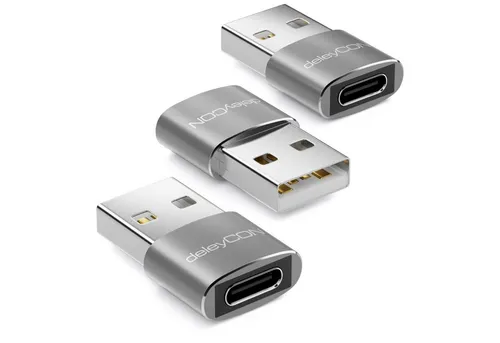 deleyCON deleyCON 3x USB2.0 Mini Adapter USB zu USB C-Buchse Notebook USB-Adapter