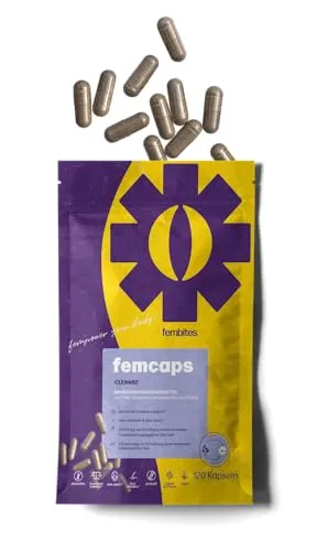 fembites femcaps Cleanse - Hochdosiertes Hormonelles Supplement - Multivitaminpräparate & Mineralien, unterstützt hormonelle Balance mit Biotin, Zink und Vitamin C für gesunde Haut, Haare und Nägel. Vegan und laborgeprüft.