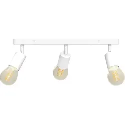 linovum AWORA Deckenleuchte E27 3 flammig - Schwenkbare Wohnzimmerlampe mit dimmbaren Vintage LEDs - Deckenleuchten für vielseitige Nutzung: Flexibel ausrichtbare 3-flammige Lampe in matt weiß, ideal für Wohnzimmer, Schlafzimmer oder Küche. Inkl. dimmbaren Vintage A60 LEDs für extra warmweißes Licht.