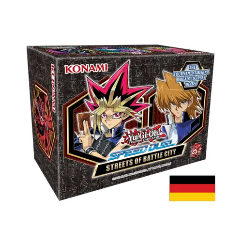 Yu-Gi-Oh! Speed Duel Streets of Battle City Box DE - 228 Karten, inkl. 8 spielbereite Decks und exklusive Skill-Karten für spannende Duelle