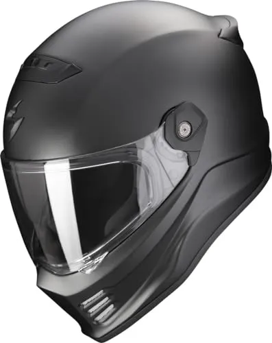 Scorpion Exo COVERT FX SOLID L NERO OPACO - Premium Motorradhelm - Motorradhelme mit Ultra TCT für überlegene Sicherheit und Pinlock Maxvision für optimale Sicht. Leicht, antibakteriell und komfortabel dank Kwikwick 3 für frische Tage auf der Straße.