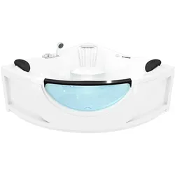 Whirlpool W25 Eckwanne 150x150cm mit Schlauch-Reinigung - Sanitäranlagen & Zubehör: Genießen Sie entspannende Momente zu zweit in dieser voll ausgestatteten Whirlpool-Wanne mit leistungsstarken Pumpen und passiver Restwasserentleerung.