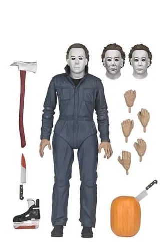 NECA - Halloween H20 Actionfigur Ultimate Michael Myers 18 cm - Detailreiche 18 cm Actionfigur von Michael Myers aus 'Halloween H20'. Mit austauschbaren Teilen und verschiedenen Zubehörteilen für eindrucksvolle Szenen. Ideal für Sammler und Fans des Horror-Genres.