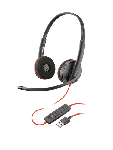 Poly - Plantronics Blackwire C3220 USB-A Headset - Headset für Büro und Callcenter mit hervorragender Klangqualität und Noise Cancelling-Mikrofon für ungestörte Gespräche.