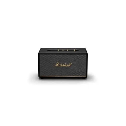Marshall Stanmore III Bluetooth-Lautsprecher Schwarz - Bluetooth Lautsprecher mit raumfüllendem Sound und einfachem Setup. Unterstützt Bluetooth 5.2 für zukunftssichere Verbindung und bietet 80 Watt Leistung.