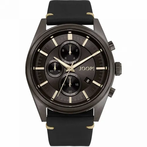 Joop! Herren Chronograph Armbanduhr mit Lederarmband - Elegante Herren Armbanduhr mit 10 bar Wasserdichtigkeit und hochwertigem Lederarmband, ideal für Alltag und besondere Anlässe. Kommt in einer stilvollen Geschenkbox.
