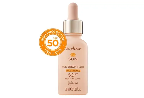 M Asam SUN Drop Fluid LSF 50 – Pflege-Sonnenschutzserum für Gesicht - Sonnenschutzmittel mit LSF 50, schützt vor UVA-/UVB-Strahlen und vorzeitiger Hautalterung. Enthält Aloe Vera & Hyaluron für intensive Feuchtigkeit und ist ideal für sensible Haut.