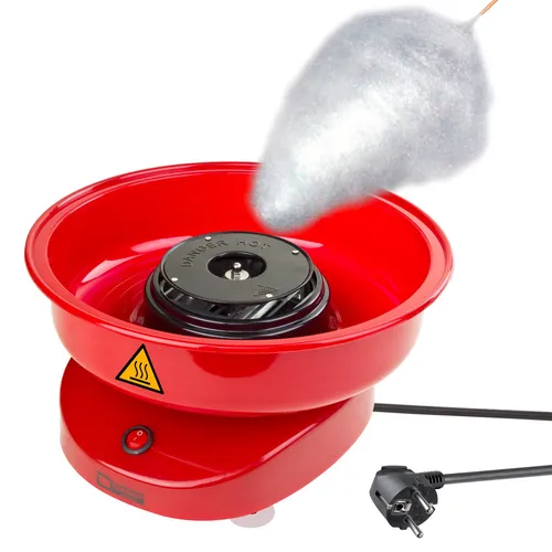 Zuckerwattemaschine Dema D17415 - Rot - Zuckerwattemaschine mit 500 W Leistung, ideal für Partys und Kindergeburtstage. Genießen Sie frisch zubereitete Zuckerwatte in kürzester Zeit!