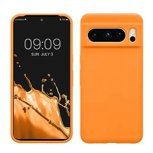 kwmobile Handyhülle für Google Pixel 8 Pro Hülle, für Pixel 8 Pro Case - Hülle Silikon - kabelloses Laden - Fruity Orange