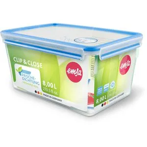 Emsa Frischhaltedose ClipundClose 508548, 8 Liter - Vorratsdose aus BPA-freiem Kunststoff, luftdicht und auslaufsicher. Ideal zum Frischhalten und Transportieren von Lebensmitteln, spülmaschinenfest und mit 30 Jahren Garantie.