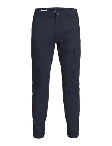 JACK & JONES Male Cargo-Hose Slim Fit - Wanderhosen aus 98% Bio-Baumwolle, bieten hohen Tragekomfort und Flexibilität durch Elasthan, ideal für Outdoor-Aktivitäten.
