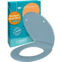 Calmwaters® Premium WC Sitz - Bermuda-Blau, antibakteriell und bis 250 kg belastbar - WC-Sitz in Bermuda-Blau mit einfacher Montage und antibakteriellem Duroplast, ideal für Hygiene und Langlebigkeit. Belastbar bis 250 kg und mit Absenkautomatik für komfortable Nutzung.