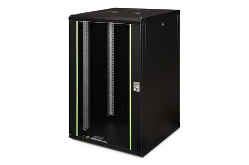 DIGITUS Netzwerk-Schrank 19 Zoll 20 HE - Wandmontage, 600 mm Tiefe, Traglast 100 kg, robuste Sicherheitsglastür und optimale Belüftung für zuverlässige Netzwerkinfrastruktur