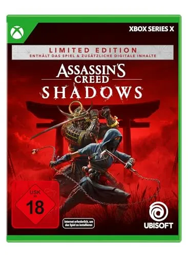 Assassin's Creed Shadows - Limited Edition (exklusiv bei Amazon) für Xbox Series X - Erlebe ein episches Action-Adventure im feudalen Japan! Werde Shinobi oder Samurai, baue dein Spionagenetzwerk auf und genieße exklusive Inhalte der Limited Edition.