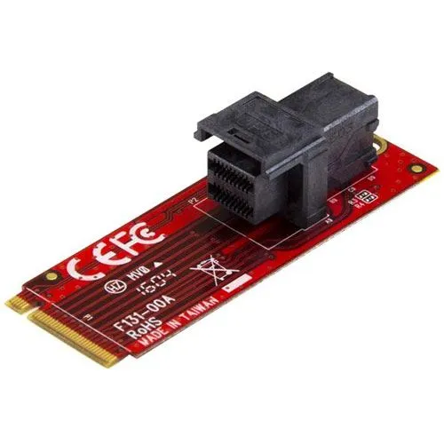 StarTech.com U.2 auf M.2 PCIe Adapterkarte - Grafikkarten-Adapter für 2,5" U.2 NVMe SSD, steigert die Systemleistung durch Unterstützung von NVMe und AHCI über Mini-SAS HD SFF-8643, einfach zu konfigurieren und kompatibel mit aktuellen PCIe-Standards.