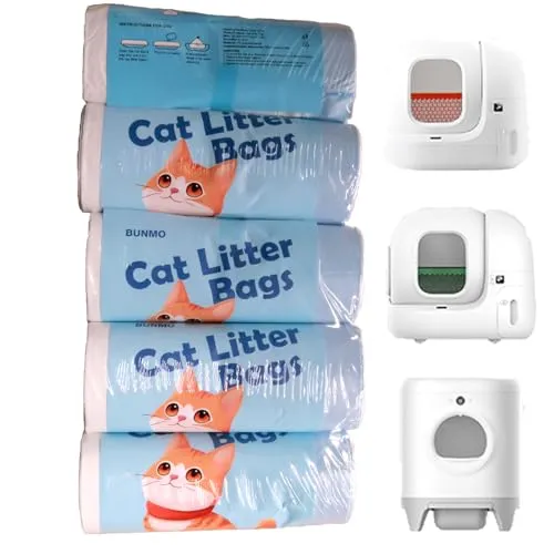 BUNMO Kotbeutel für Katzen, kompatibel mit PURA Max, PURA Max 2 und Pure X, 5 Rollen x 20 (100 Stück), 55 * 30 cm