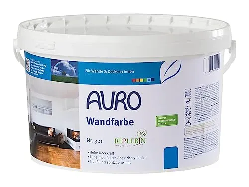 AURO Wandfarbe - Nr. 321 - 1 Liter - Farben: emissionsfreie, dauerhaft matt-weiße Dispersions-Wandfarbe für ein gesundes Raumklima und perfekte Oberflächen.