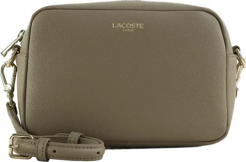 Lacoste Umhängetasche Champs-Elysées – Elegante 20 cm Umhängetasche in Taupe - Umhängetasche aus hochwertigem genarbtem Spaltleder, ideal für modebewusste Frauen. Verstellbarer Schultergurt und praktisches Innenfach für optimale Organisation.