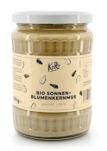 KoRo - Bio Sonnenblumenmus | 500 g - aus 100% Sonnenblumenkernen - Hoher Ballaststoffgehalt - Mild-nussiger Geschmack - Schmeckt pur als Brotaufstrich und in Salatdressings