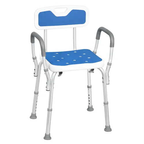 EUGAD Duschstuhl für Senioren mit Armlehnen - Dusch- & Badehocker, ergonomisch gestaltet für maximalen Komfort und Sicherheit, belastbar bis 136 kg, ideal für Senioren.