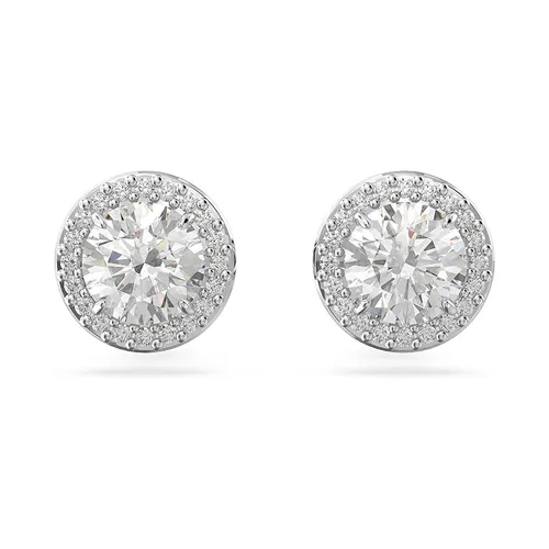 Swarovski Una Ohrstecker - Rhodinierte Ohrringe mit Kristallen - Ohrringe für Damen: Edle rhodinierte Ohrstecker mit strahlenden Swarovski Kristallen, die jedem Look Glamour verleihen und ideal als Geschenk sind.