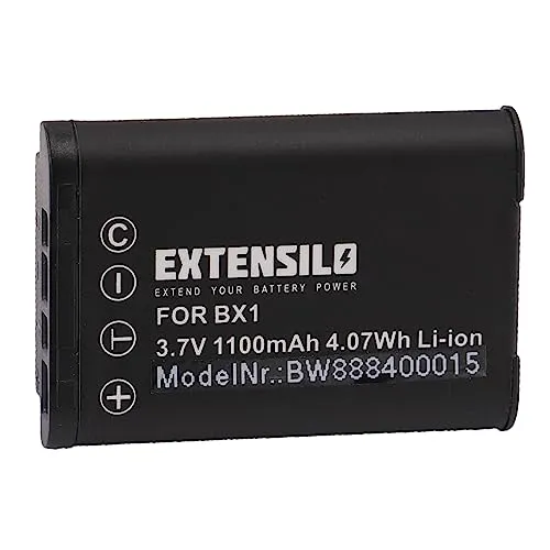 EXTENSILO Akku kompatibel mit Sony Cybershot DSC-HX400V, DSC-HX50, DSC-HX50V, DSC-HX60, DSC-HX60V Kamera (1100 mAh, 3,7 V, Li-Ion)