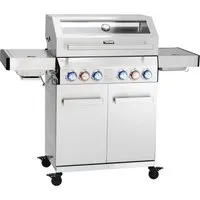 TAINO Gasgrill PLATINUM YAMARA 4+2 - Gusseisenrost & Backburner - Premium Gasgrill mit 4 Hauptbrennern und Sear-Brenner, ideal für perfekte Grillresultate. Doppelwandiger Deckel und klappbare Seitentische für mehr Komfort.