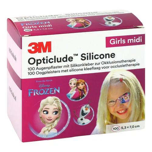 Opticlude 3M Silicone Disney Girls midi 5,3x7 cm Pflaster 100 St