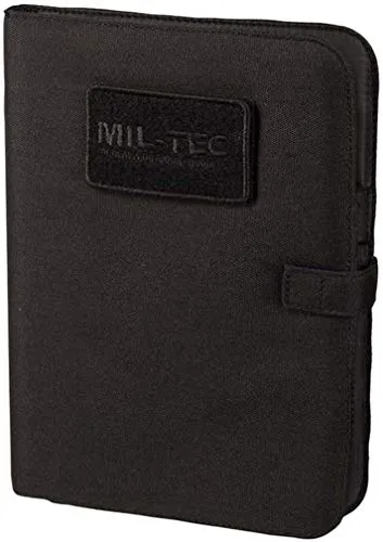 Mil-Tec Notizbuch-15985002 - Schwarz, One Size, Klettverschluss für sicheren Halt und herausnehmbarer Notizblock mit praktischen Feldern