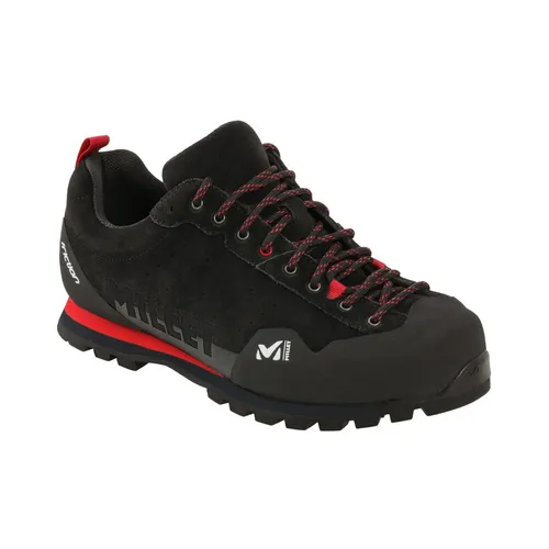 Millet Friction Wanderschuhe Herren Schwarz, Größe 45 1/3 - Der FRICTION von MILLET begeistert mit seinem strapazierfähigen Lederdesign und optimaler Schnürung für perfekten Halt. Ideal für anspruchsvolle Zustiege im alpinen Gelände dank stabiler Vibram-Sohle.