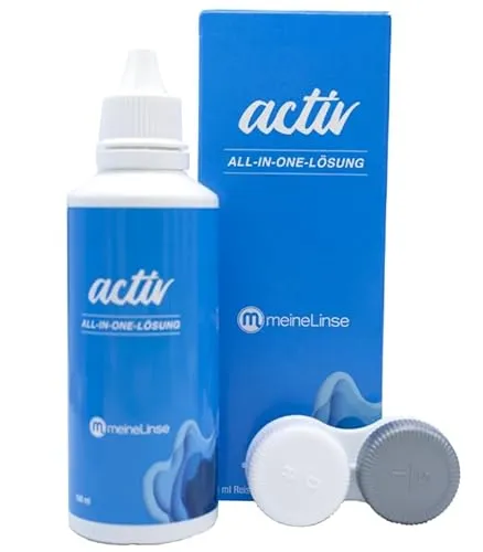 meineLinse activ All-in-One Lösung (1x 100ml + 1 Behälter) Reiseset