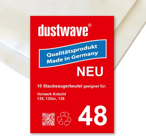 Megapack - 30 Staubsaugerbeutel passend für Vorwerk - Kobold 135sc Bodenstaubsauger - dustwave® Markenstaubbeutel Germany