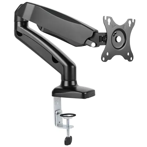 RICOO Monitorhalterung TS9311 mit Gasdruckfeder für 13–27 Zoll - Arme für Computermonitore, höhenverstellbar und 360° drehbar für optimale Ergonomie im Home Office oder Gaming Bereich.