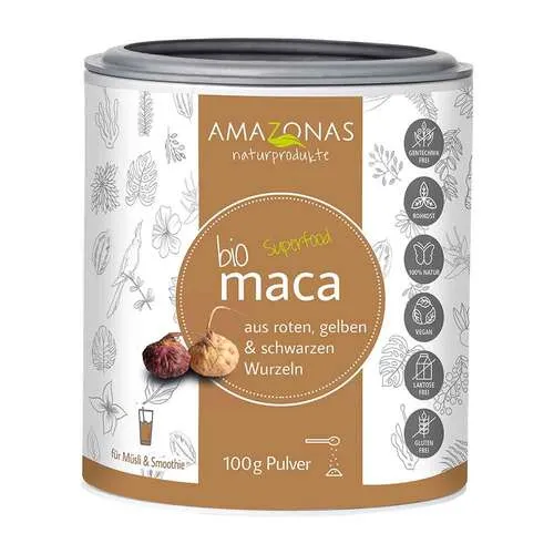 MACA 100% pur Bio Pulver 100 g - Hochwertiges MACA Pulver aus kontrolliertem Anbau, ideal zur Unterstützung einer ausgewogenen Ernährung. Perfekt für Smoothies und Shakes.