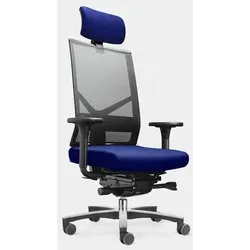 Löffler Figo FG AIR KN - Ergonomischer Bürostuhl mit Kopfstütze - Bürostuhl mit Kopfstütze, bietet rückenschonenden Komfort und hervorragende Belüftung für lange Arbeitstage.