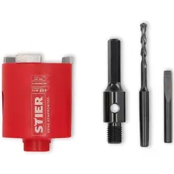 STIER Dosensenker-Satz M16 Sechskant 68 mm - Professioneller Dosensenker-Satz für Mauerwerk, Keramik und Ziegel. Hohe Leistungsstärke und Ergonomie, ideal für präzise Bohrungen. Perfekt für Handwerk und Industrie.