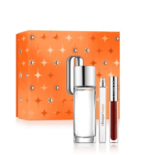 Clinique Holiday Perfectly Happy Geschenkset - Entdecken Sie das limitierte Clinique Holiday Perfectly Happy Set mit Eau de Parfum und Lipgloss. Perfekt für besondere Anlässe und um Freude zu schenken!