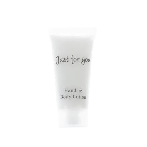 materiel chr pro Hand- und Körperlotion Just for You (100 Stück) | a 20 ml - Ganzkörperpflege für Hotels und B&Bs, 100 elegante 20 ml Flaschen, angenehm parfümiert und modern designt, ideal für einen luxuriösen Aufenthalt.