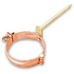 Fallrohrschelle Grömo mit Schlagstift 140mm, Kupfer, verschiedene Größen (Ausführung: 140mm. Ø 60mm)