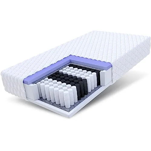 FDM Mariner Matratze 140x200 cm - Taschenfederkern für optimalen Schlafkomfort - Matratze mit 7 Liegezonen aus Taschenfederkern, hypoallergenem Jersey Bezug und doppelter Nutzungsmöglichkeit. Ideal für Paare und Allergiker, sorgt für perfekte Unterstützung und Belüftung.
