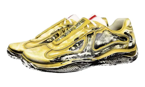 PRADA X CASS D3CAY CASSIUS HIRST SNEAKER SCHUHE PS0906 CASHMERE YELLOW 9 43 43,5